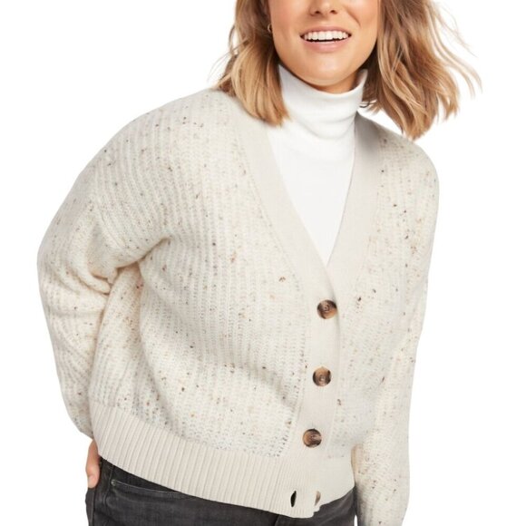 Old Navy Cozy Shaker-Stitch Button-Front Speckled Cardigan Sweater Size 2X - Picture 4 of 11